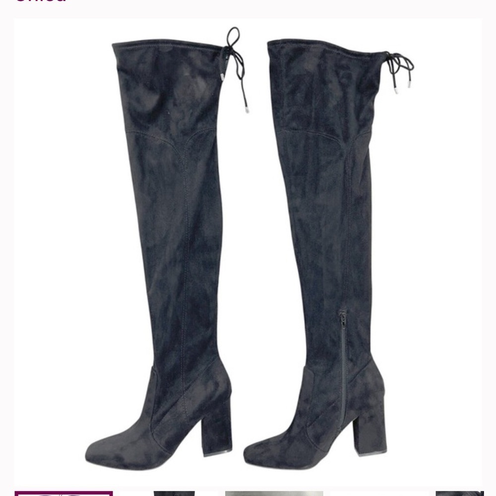 Unisa Unquesia Over-The-Knee Black Faux Suede Boots Women's Size 9 NWOT
